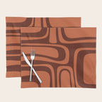 Palm Springs Mid Century Modern Abstract Pattern in Mid Mod Dark Orange Tones Placemat Gallery Image 1