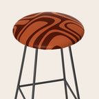Palm Springs Mid Century Modern Abstract Pattern in Mid Mod Dark Orange Tones Stool Gallery Image 2