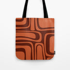 Palm Springs Mid Century Modern Abstract Pattern in Mid Mod Dark Orange Tones Tote Bag Gallery Image 1
