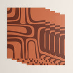 Palm Springs Mid Century Modern Abstract Pattern in Mid Mod Dark Orange Tones Wrapping Paper Gallery Image 3