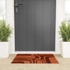 Palm Springs Mid Century Modern Abstract Pattern in Mid Mod Dark Orange Tones Welcome Mat Gallery Image 3
