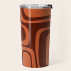 Palm Springs Mid Century Modern Abstract Pattern in Mid Mod Dark Orange Tones Travel Mug Gallery Image 2
