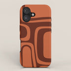 Palm Springs Mid Century Modern Abstract Pattern in Mid Mod Dark Orange Tones iPhone Case Gallery Image 1