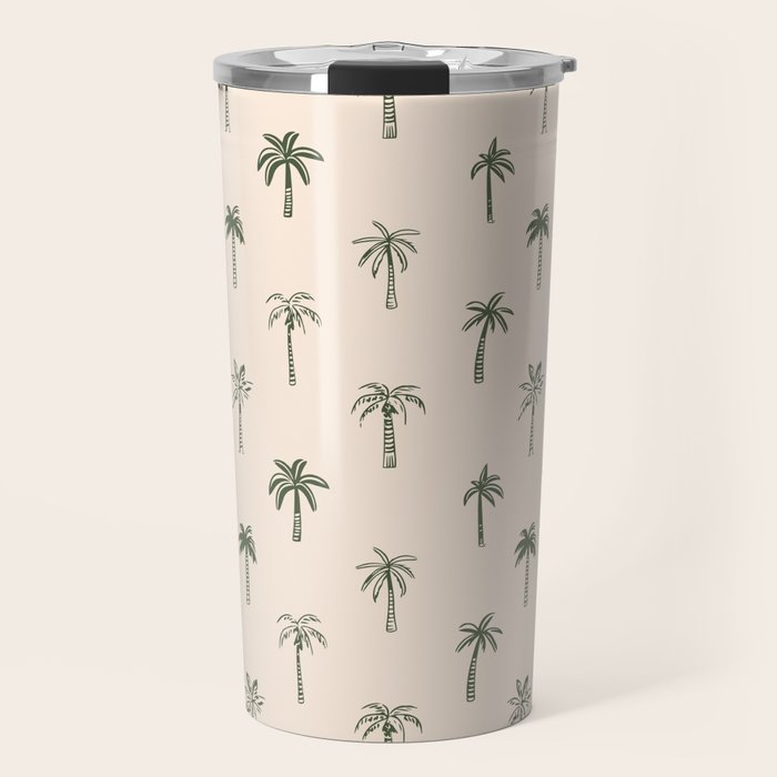 Summer palm tree doodle art pattern Travel Mug Gallery Image 1