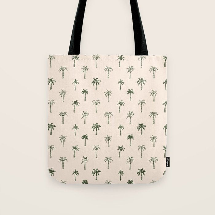 Summer palm tree doodle art pattern Tote Bag Gallery Image 1
