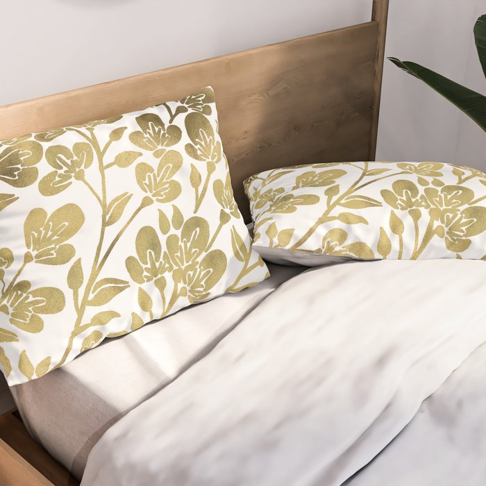 Cherry Blossoms - Gold Palette Pillow Sham Gallery Image 2