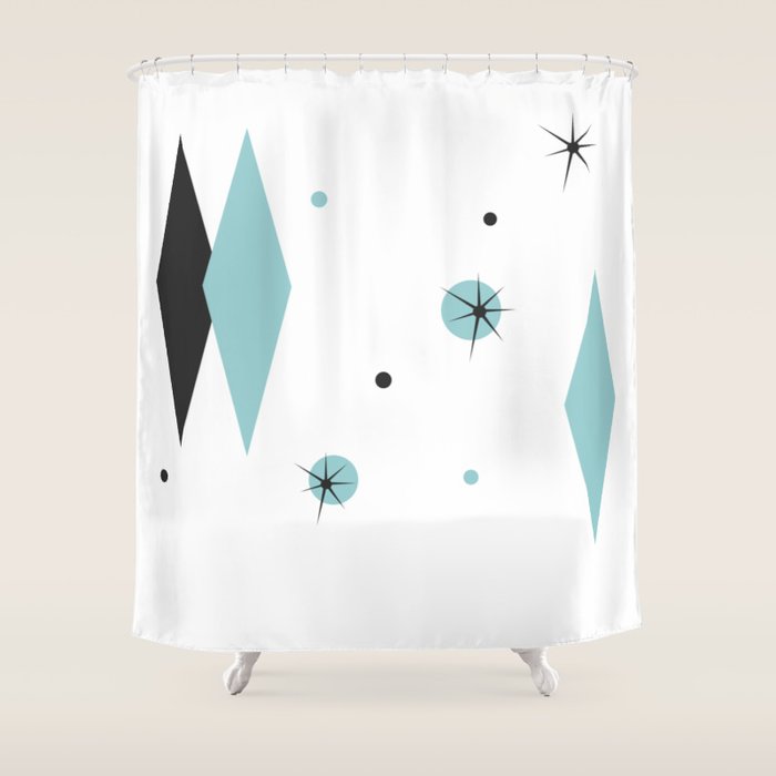 Vintage 1950s Mid Century Modern Design Shower Curtain Gallery Image 1