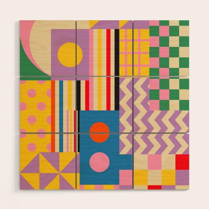 GEOMETRIC CITYSCAPE Wood Wall Art Gallery Image 1