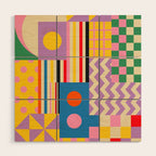 GEOMETRIC CITYSCAPE Wood Wall Art Gallery Image 1