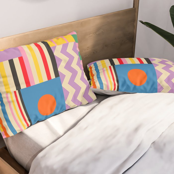 GEOMETRIC CITYSCAPE Pillow Sham Gallery Image 2