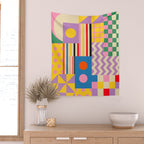 GEOMETRIC CITYSCAPE Wall Tapestry Gallery Image 2