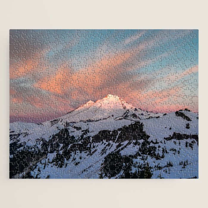 Mount Baker Mountain Adventure Sunset - Nature Photography Jigsaw Puzzle Gallery Image 1