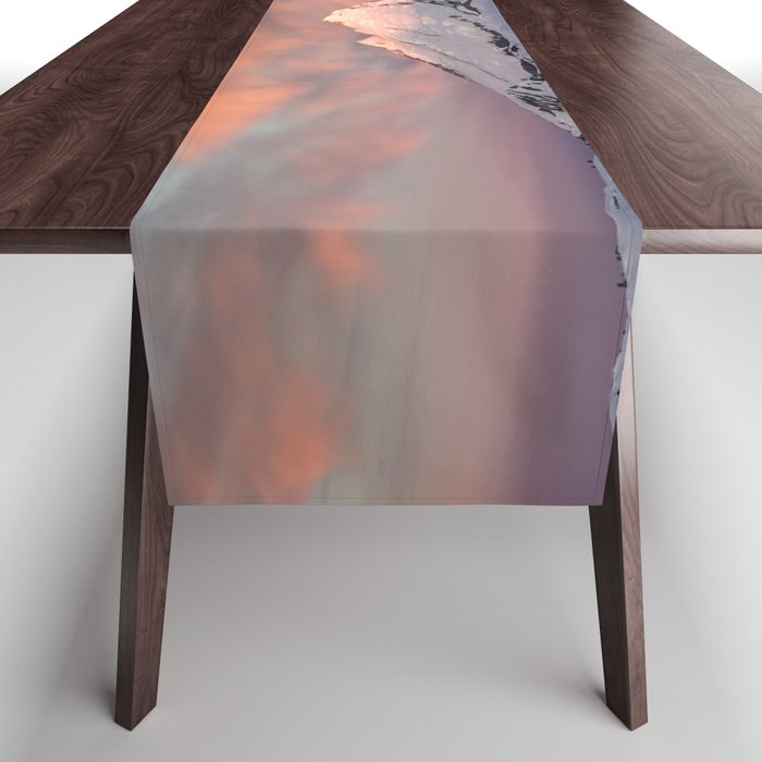 Mount Baker Mountain Adventure Sunset - Nature Photography Table Runner Gallery Image 1