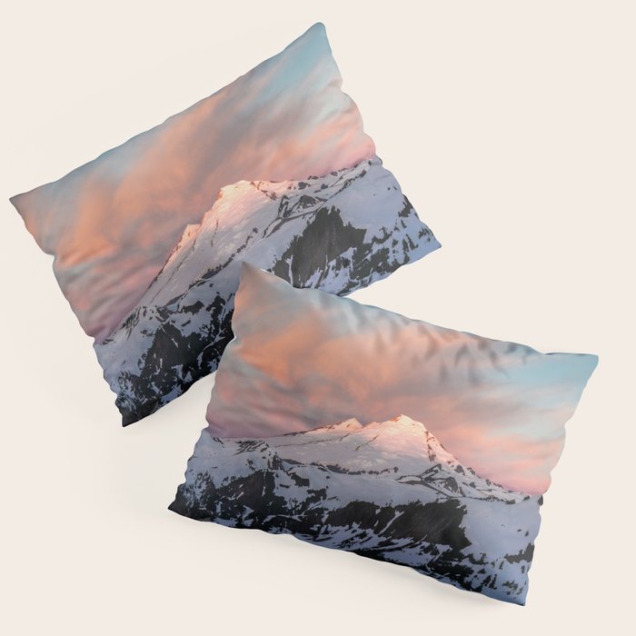 Mount Baker Mountain Adventure Sunset - Nature Photography Pillow Sham Gallery Image 3