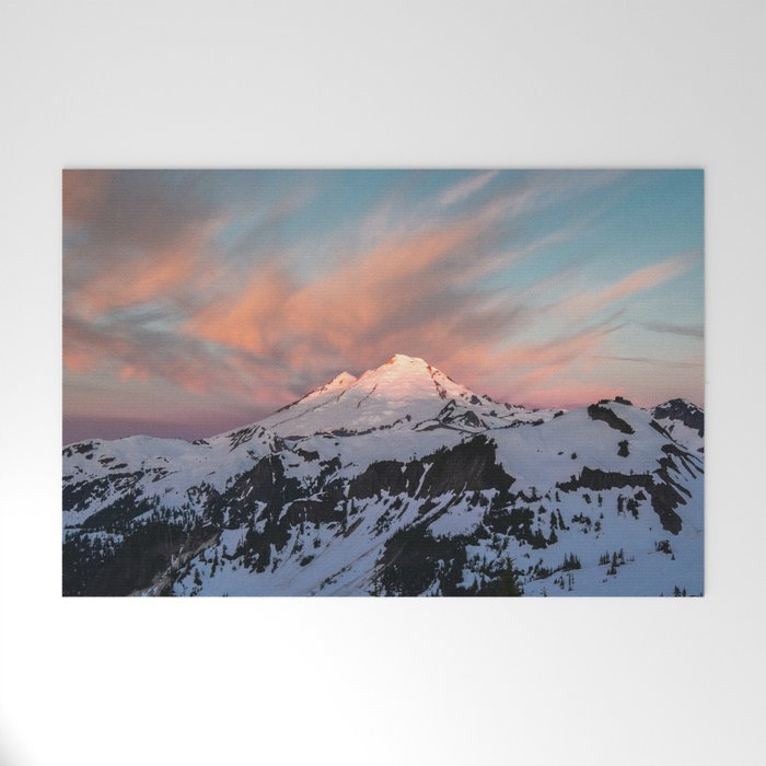 Mount Baker Mountain Adventure Sunset - Nature Photography Welcome Mat Gallery Image 1