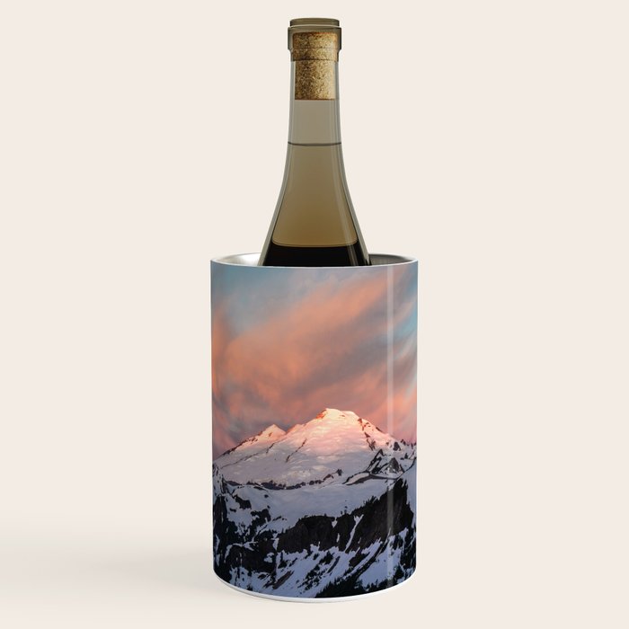 Mount Baker Mountain Adventure Sunset - Nature Photography Wine Chiller Gallery Image 1