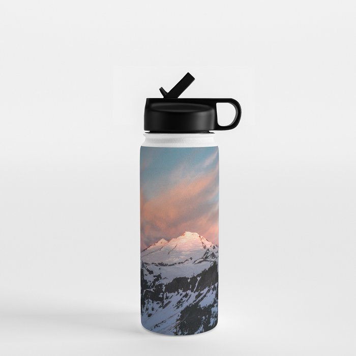 Mount Baker Mountain Adventure Sunset - Nature Photography Water Bottle Gallery Image 1