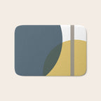 Geometric Abstraction 3 in Mustard, Navy, Gray, and White Bath Mat Gallery Image 1