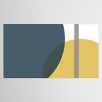 Geometric Abstraction 3 in Mustard, Navy, Gray, and White Tablecloth Gallery Image 2