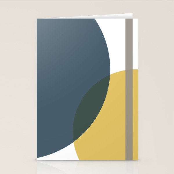 Geometric Abstraction 3 in Mustard, Navy, Gray, and White Stationery Card Gallery Image 2