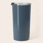 Geometric Abstraction 3 in Mustard, Navy, Gray, and White Travel Mug Gallery Image 3