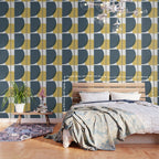 Geometric Abstraction 3 in Mustard, Navy, Gray, and White Wallpaper Gallery Image 3