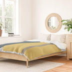 Geometric Abstraction 3 in Mustard, Navy, Gray, and White Duvet Cover Gallery Image 2