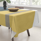 Geometric Abstraction 3 in Mustard, Navy, Gray, and White Tablecloth Gallery Image 3