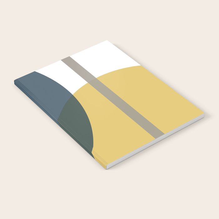 Geometric Abstraction 3 in Mustard, Navy, Gray, and White Notebook Gallery Image 2