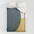 Geometric Abstraction 3 in Mustard, Navy, Gray, and White Duvet Cover Gallery Image 6