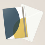Geometric Abstraction 3 in Mustard, Navy, Gray, and White Stationery Card Gallery Image 2
