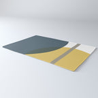 Geometric Abstraction 3 in Mustard, Navy, Gray, and White Rug Gallery Image 3