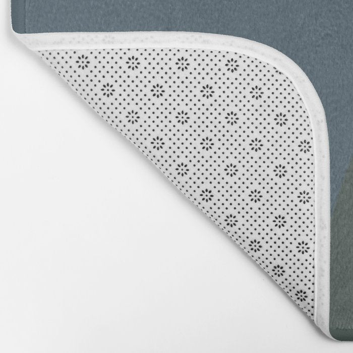 Geometric Abstraction 3 in Mustard, Navy, Gray, and White Bath Mat Gallery Image 2