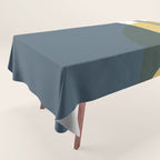 Geometric Abstraction 3 in Mustard, Navy, Gray, and White Tablecloth Gallery Image 1