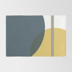 Geometric Abstraction 3 in Mustard, Navy, Gray, and White Rug Gallery Image 2