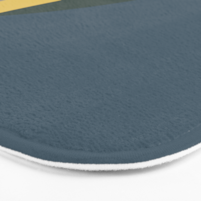 Geometric Abstraction 3 in Mustard, Navy, Gray, and White Bath Mat Gallery Image 3
