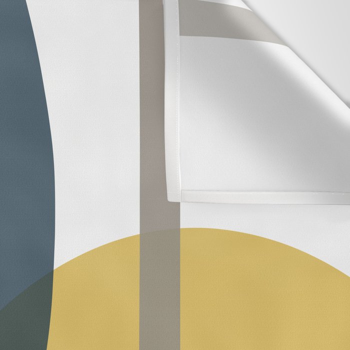 Geometric Abstraction 3 in Mustard, Navy, Gray, and White Wall Tapestry Gallery Image 3