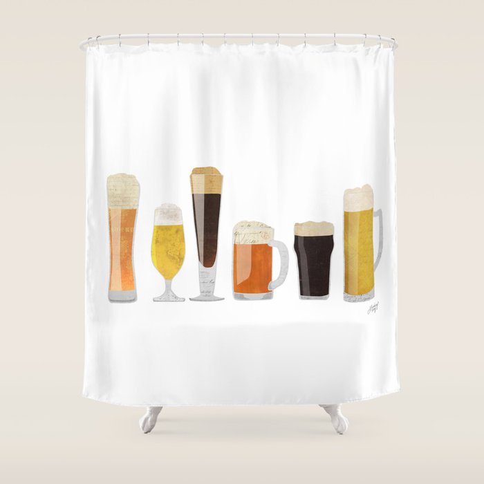 Beer Mugs Shower Curtain Gallery Image 1