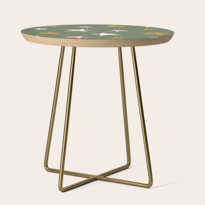 Stars Gold Cream Pink On Muted Green Side Table Gallery Image 1