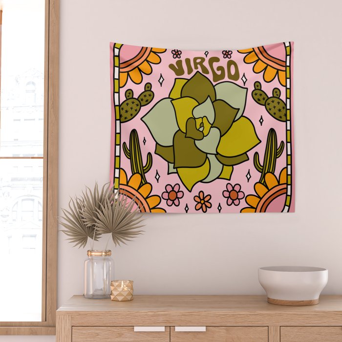 Virgo Cactus Wall Tapestry Gallery Image 2