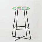 Happy Holidays Retro Ornaments - Pink & Green Stool Gallery Image 1