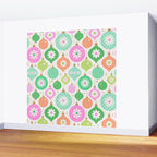 Happy Holidays Retro Ornaments - Pink & Green Wall Mural Gallery Image 2