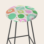 Happy Holidays Retro Ornaments - Pink & Green Stool Gallery Image 2