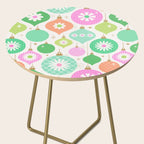 Happy Holidays Retro Ornaments - Pink & Green Side Table Gallery Image 2