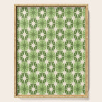 Mid Century Modern Atomic Stars Retro Checkered Starburst Pattern in Sage Olive Green Serving Tray Gallery Image 1