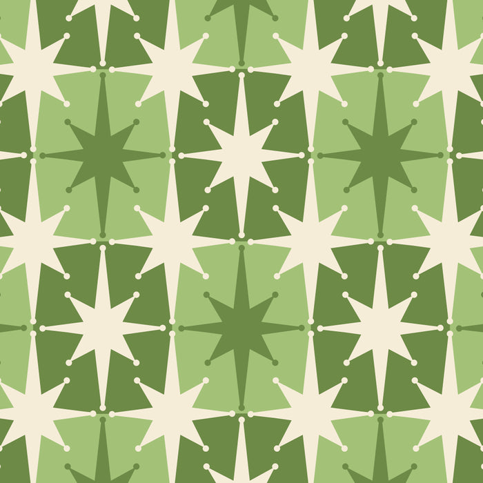 Mid Century Modern Atomic Stars Retro Checkered Starburst Pattern in Sage Olive Green Coffee Mug Gallery Image 2