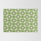 Mid Century Modern Atomic Stars Retro Checkered Starburst Pattern in Sage Olive Green Rug Gallery Image 2