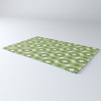 Mid Century Modern Atomic Stars Retro Checkered Starburst Pattern in Sage Olive Green Rug Gallery Image 3