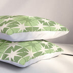 Mid Century Modern Atomic Stars Retro Checkered Starburst Pattern in Sage Olive Green Pillow Sham Gallery Image 3