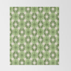 Mid Century Modern Atomic Stars Retro Checkered Starburst Pattern in Sage Olive Green Throw Blanket Gallery Image 2